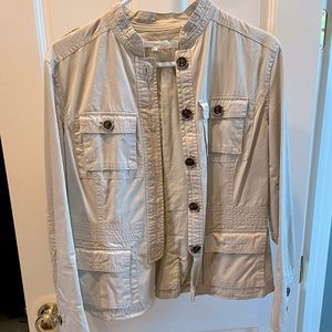 Zara Basic cotton khaki utility jacket size large